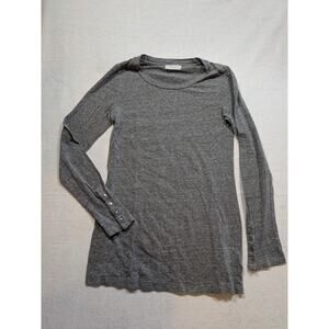 velvet by graham and spencer light gray long sleeve tee shirt‎ size M